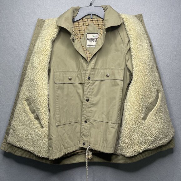 Mulberry Street Vintage 2-Piece Jacket With Vest Wool Blend Plaid Beige Size 11/ - Picture 8 of 16